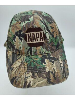 Vintage NAPA Auto Parts Camo Snapback Hat Trucker Cap OS Adjustable Camouflage